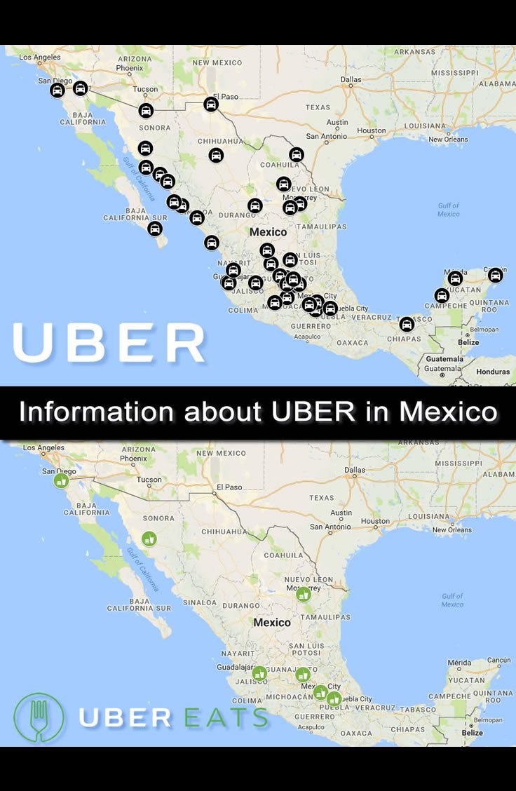 Information about UBER in Mexico, cities, locations, uber eats..
